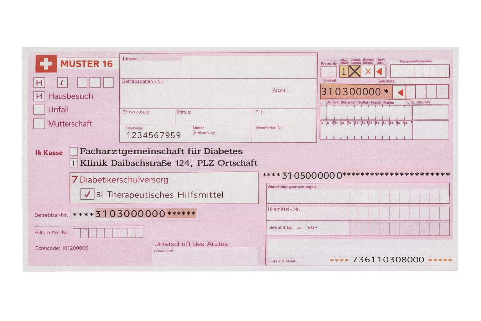 Beispiel einer ärztlichen Verordnung